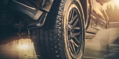 Underside of a car in sepia tone